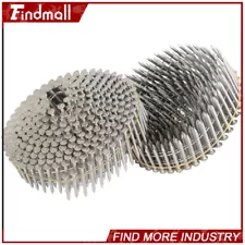 1200/3600 Pack 15 Degree 0.09" Ring Shank Wire Coil Stainless Steel Siding Nails