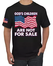 Gods Children Are Not For Sale Wavy American Flag Men Graphic Tshirt