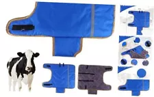 2 Pcs Calf Blankets Jacket for Calves - Keep Blue two pieces with fleece lining