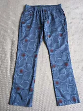 William Murray Pants Men 34 Blue Kingpin Bowling Ball Rose Stretch Bill Murray