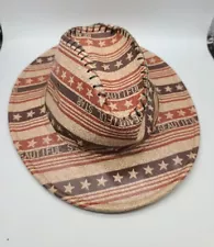 Hat western boho "beautiful star" hippie adult M Cow boy/Girl floppy retro look