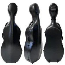 Strong 4/4 Cello Hard Case Carbon Fiber Cello Box for Carry,abrazine Black Color