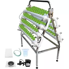 INTBUYING Stainless Steel Hydroponic Growing System 8 Pipes 88 Holes Plant Si...