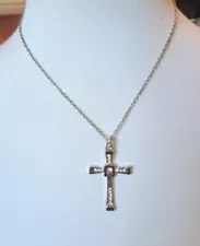 Modern Vintage Fast & Furious Dominic Torettos Crystal Cross Necklace Movable.