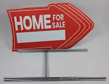 Home For Sale 4 Pack Sign Kit 12" x 7" Double Sided Arrow Shaped w/ Stakes - New