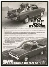 Handmade Laminated Print of an Original 1979 Subaru Brat PRINT AD Spoils Owners