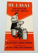 1946 DE LAVAL CREAM SEPARATOR Sales Brochure Farm Dairy Milk Tri-Fold 6.5x9.NOS