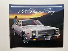 1978 Plymouth Fury Car Sales Brochure *Showroom Booklet (10 Color Pages)