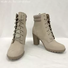 Timberland Grey Nubuck Leather Boots High Heels Women 8