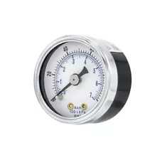 Dry Center Back Mount Pressure Gauge with 1.5" Dial, 0-100 PSI, 1/8" Male NPT