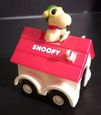 Vintage 1965 Aviva Toy Snoopy Peanuts Red Baron Friction Car Dog House - WORKS