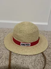 Netflix Official One Piece Luffy Cosplay Straw Bucket Hat W/ Chin Rope Licensed