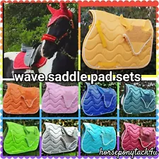 SALE FREE FLY VEIL wave padded jumping Saddle cloth Pad numnah set pony cob/full