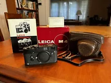 (TESTED) LEICA M4 BLACK CHROME + BOX + ORIGINAL STRAP + REGISTRATION AND MANUAL