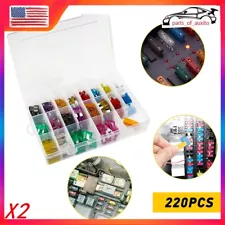 2set 220pcs Car Truck Auto Blade Fuse Automobile Assortment Kit Box for Vehicles