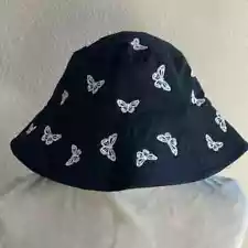 Butterfly Embroidered Bucket Hat for Women