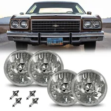 4PCS Headlights For 1965-1976 Chevy Impala 1962-1975 Bel Air 1965-1967 Malibu