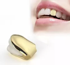 Gold Grillz Mouth Teeth, Hip Hop Teeth Plain , Top Tooth Single Grill Cap