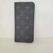 Authentic Louis Vuitton LV Monogram Folio iPhone 6+ Plus Case Black Phone Case