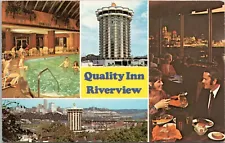 Quality Inn Riverview Hotel, Covington, Kentucky - c1960s Chrome Postcard