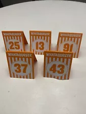 5 Whataburger Table Number Tents - 25, 13, 91, 37, 43