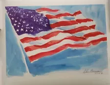 Leroy Neiman 2002 American USA Flag Print Poster