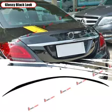 For Mercedes W205 C180 C200 C43 C63 AMG 2015-2021 Glossy Rear Trunk Spoiler Lip (For: Mercedes-Benz C63 AMG)