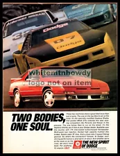 1989 DODGE Daytona Shelby Turbo and Street Version Classic Car Original PRINT AD