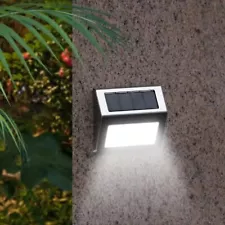 LED Solar Powered Light White Control Garden Path Way Wall Lamp Waterproof