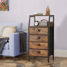 TAUS Dresser with 4 Drawers Fabric Storage Tower Chest of Drawer for Living Room