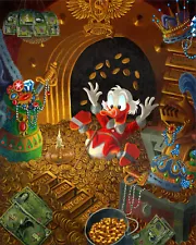 Disney Uncle Scrooge Original Painting in the Style of Carl Barks 20x16 oil