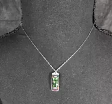 Firefly Necklace Green Rectangle Pendant