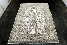 9X6 1960's EXQUISITE FINE 200+KPSI HAND KNOTTED VEGETABLE DYE WOOL KASHANN RUG