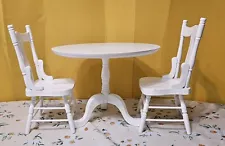 White Pedestal Table And Chairs For American Girl 18” Doll Unbranded EUC