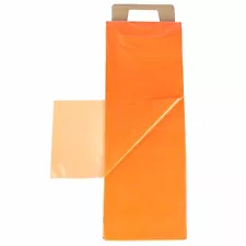 100 Pack - 7.5" x 21" Orange Newspaper Bags - 0.8 mil - Heavy Duty Plastic Bag