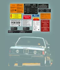 ENGINE BAY STICKERS SET DECALS FOR BMW E21 320 / 323i