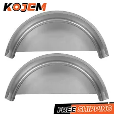 Pair of Steel Round Single Axle Trailer Fenders & Backs For 14" 15'' 16" Wheel