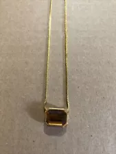 18” AVON GOLD BOXCHAIN CITRINE NECKLACE SALE