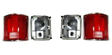 Tail Lights For Chevy Truck 1973-1987 Blazer 1978-1991 Lens Housing Chrome Pair