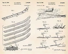 Jumping Water Ski Decor Water-skis Gifts Skiers Patent Prints Cypress Gardens Ho