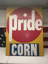 Vintage Pride Seed Corn Soybean Farm Dealer Masonite Advertising Sign