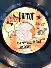 Tom Jones Puppet Man Good+ cond PROMOTION COPY/NOT FOR SALE in mono/stereo 45rpm