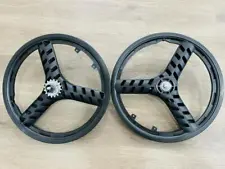 Pair of 20" Bicycle Mag Wheels Set 3 SPOKE BLACK FOR GT DYNO HARO any BMX BIKE