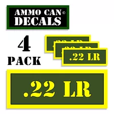 22 LR Ammo Can 4x Labels for Ammunition Case 3" x 1.15" stickers decal 4 pack AG