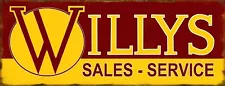 Willys Vintage Metal Sign reproduction Jeep Car Garage decor FREE SHIPPING