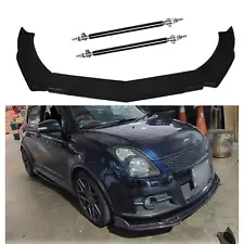 For Suzuki Swift 2000-2022 Front Bumper Lip Splitter Spoiler Body Kit + Strut (For: Suzuki Swift Sport)