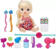 New Baby Alive Blonde Cute Hairstyles 13 Pc Doll Playset Drinks Wets Accessories