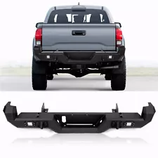 Black Steel Rear Bumper Assembly w/LED Fog Lights For Toyota Tacoma 2016-2023 (For: Toyota Tacoma)