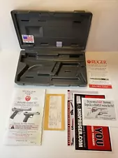 Ruger 10140 Blued Mark III .22lr Cal. Gray Plastic Storage Hard Case & Manual