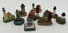 Harbour Lights Spyglass New England Series Miniature Lighthouses Lot of 9